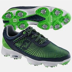 FootJoy [12] Men's HyperFlex Spikes Golf Shoes 51007-Navy/Green